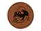 Siberian Husky Play Bow Dog Round Iron-On Engraved Faux Leather Patch Applique - 2.5"